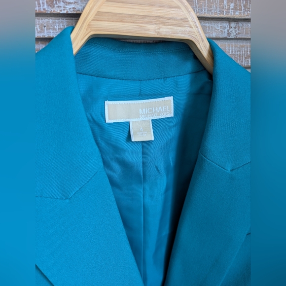 Michael Kors 2 Button Teal Women's Blazer Size 4 - Picture 3 of 14
